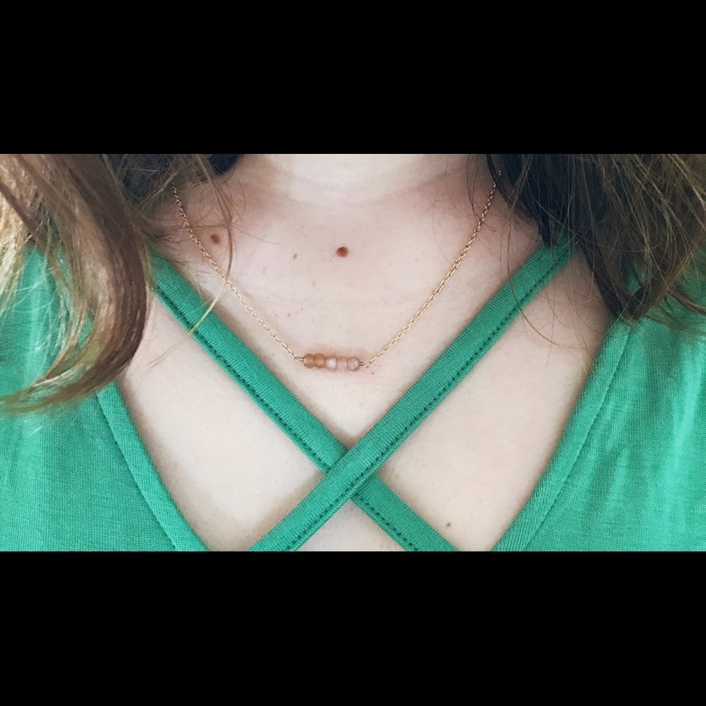 Kris Nations Peach 🍑 Moonstone Bar Necklace